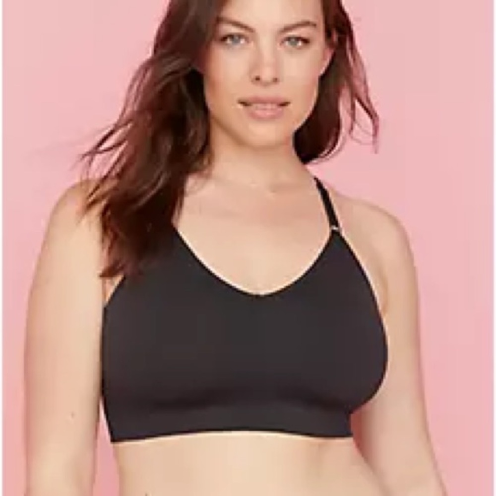 NWT LANE BRYANT Strappy Back Reversible Black & Grey Bralette in Size 18/20